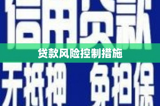 桐庐贷款风险控制措施