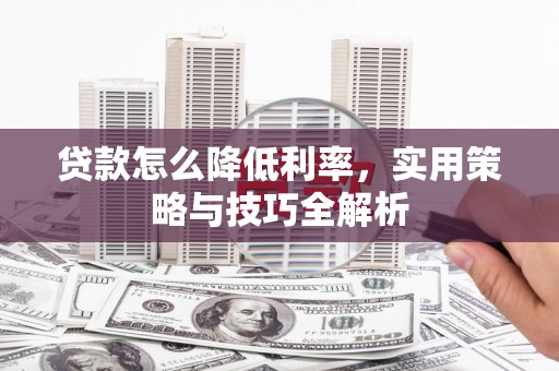桐庐贷款怎么降低利率，实用策略与技巧全解析