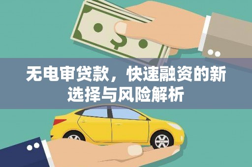 桐庐无电审贷款，快速融资的新选择与风险解析