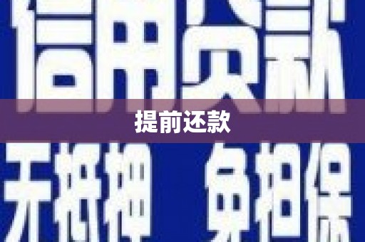 桐庐提前还款