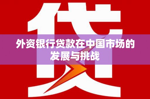桐庐外资银行贷款在中国市场的发展与挑战