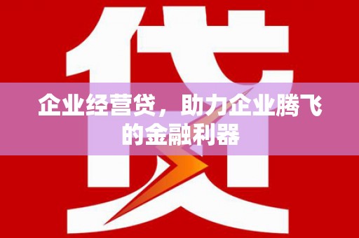桐庐企业经营贷，助力企业腾飞的金融利器
