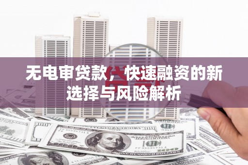 桐庐无电审贷款，快速融资的新选择与风险解析